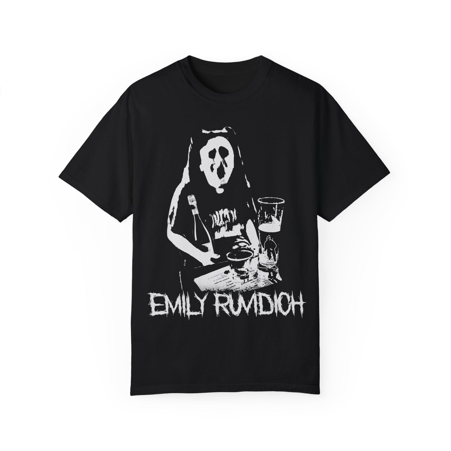 Emily Rudivich "PROSECCO TERROR" Black T-Shirt