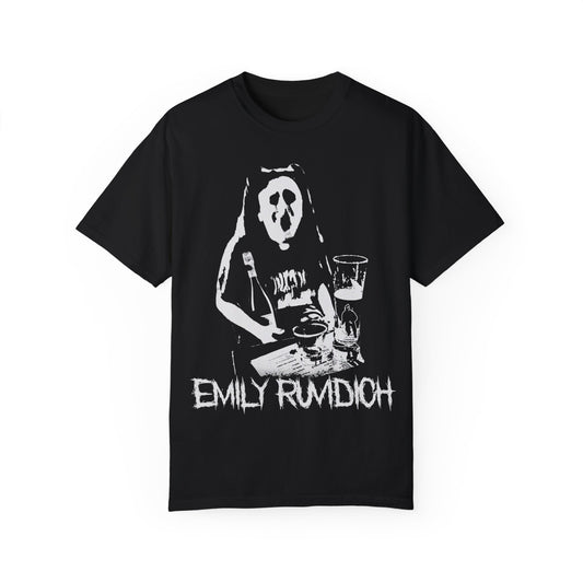 EMILY RUVIDICH - "PROSECCO TERROR" UNISEX BLACK T-SHIRT