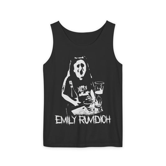 EMILY RUVIDICH - "PROSECCO TERROR" UNISEX BLACK TANK TOP