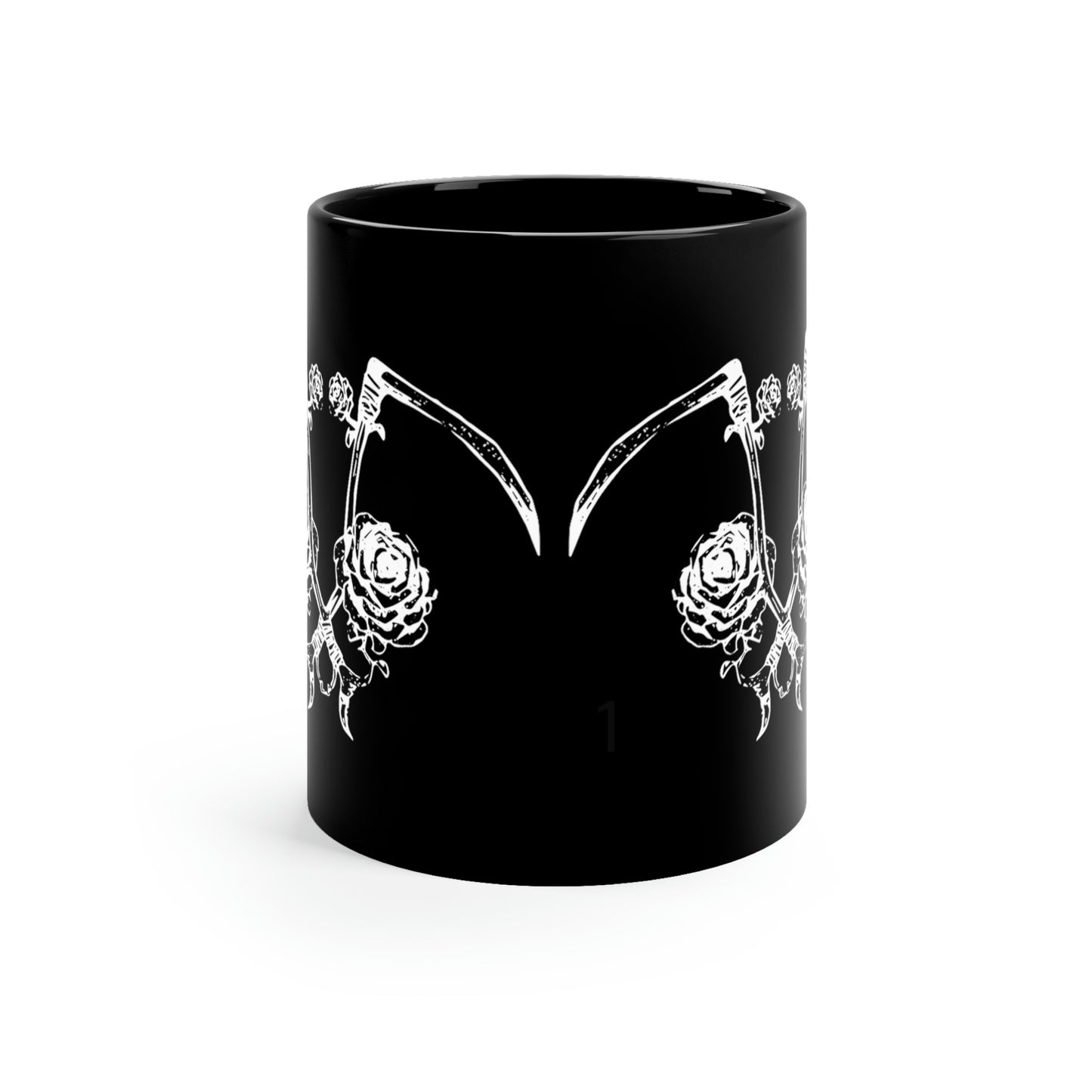 "Dual Scythe & Roses" - Black Mug 11oz